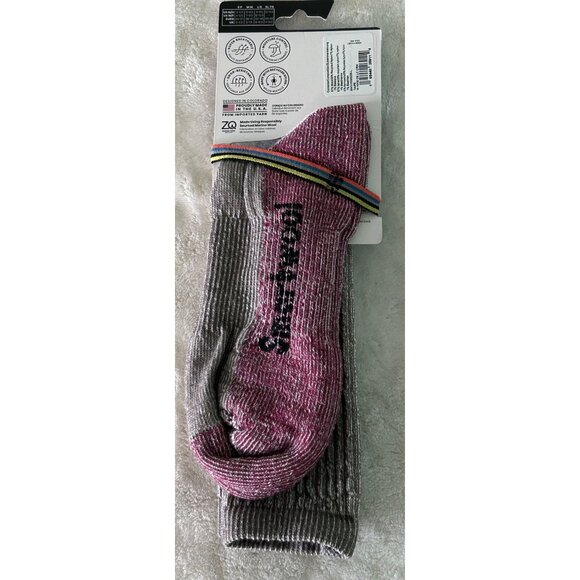 Smartwool Womens Fit Classic Hike Light Cushion Merino Wool Socks L Gray & Pink - Picture 3 of 3